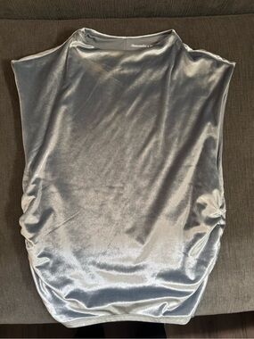 Abercrombie & Fitch Silver Velvet Sleeveless Top